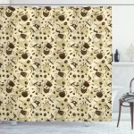 Brown Coffee Cups Shower Curtain Shower Curtain