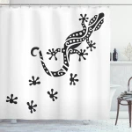 Lizard And Footprints Shower Curtain Shower Curtain