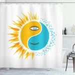 Day And Night Sun Moon Shower Curtain Shower Curtain