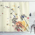 Blowball Seed Color Stain Shower Curtain Shower Curtain