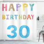Happy 30th Birthday Shower Curtain Shower Curtain