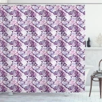 Purple Wings Camo Shower Curtain Shower Curtain