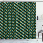 Checkered Pattern Rings Shower Curtain Shower Curtain