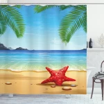 Starfish Ornate Design Shower Curtain Shower Curtain