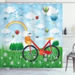Spring Landscape With Bike Shower Curtain Shower Curtain