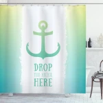 Words Green Ombre Anchor Shower Curtain Shower Curtain