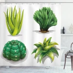 Aloe Vera Plants Cacti Shower Curtain Shower Curtain