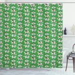 Graphic Sitting Cows Shower Curtain Shower Curtain