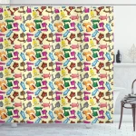 Colorful Motorcycles Shower Curtain Shower Curtain