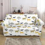 Lovely Silhouettes Of Goat And Tree Pattern Sofa Cover