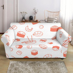 Adorable Sushi Pattern White Theme Sofa Cover