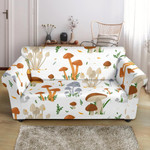 Cute Mushroom Pattern White Theme Sofa Cover