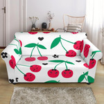 Lovely Cherry Face Pattern White Background Sofa Cover