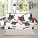 Funny French Bulldog Sunglass Design Sofa Cover