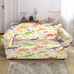 Cute Grass Colorful Kangaroo Pattern Sofa Cover Adorable Design