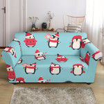 Adorable Penguin Christmas Design Pattern Sofa Cover