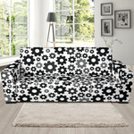 Nice Black And White Gear Design Sofa Cover