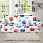 Colorful Dice On White Background Design Sofa Cover