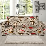 Stubborn Monkey Merry Christmas On Grey Design Sofa Cover