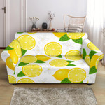 Fresh Lemon Flower Pattern Cute Style Sofa Cover