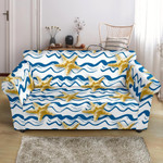 Blue Wave Starfish Pattern Cute Style Sofa Cover