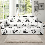 Lovely Panda And Little Plant Design Sofa Cover