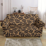 Cute Coffee Bean On Brown Background Awesome Design Sofa Cover
