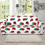 Cool Design Sofa Cover Ladybug And Green Leaves