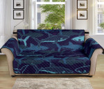 Blue Background Shark Pattern Sofa Couch Protector Cover