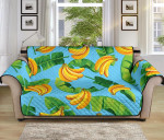 Tropical Banana And Green Leaves Art Design Sofa Couch Protector Cover