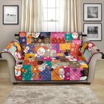 Pretty Snowman Colorful Theme Sofa Couch Protector Cover