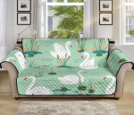 Adorable White Swan Lake Pattern Sofa Couch Protector Cover