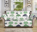 Chameleon Lizard Succulent Plant Pattern Sofa Couch Protector Cover