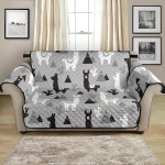 Cute Black And White Llama Pattern Sofa Couch Protector Cover