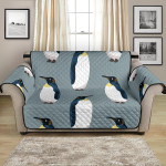 Lovely Penguin Pattern Light Smoke Grey Theme Sofa Couch Protector Cover