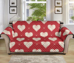 Heart Fire Brick And White Design Sofa Couch Protector Cover