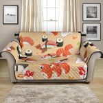 Delicious Sushi On Bisque Color Sofa Couch Protector Cover