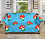 Nice Mushroom On Deep Sky Blue Design Sofa Couch Protector Cover