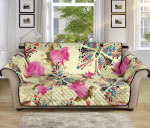 Awesome Butterfly Pink Rose Design Sofa Couch Protector Cover