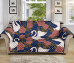 Cool Swan Rose On Dark Blue Sofa Couch Protector Cover