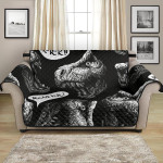 Scary Dinosaur T-rex Head Pattern Sofa Couch Protector Cover