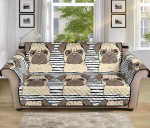 Grumpy Pug On Stripes Sofa Couch Protector Cover
