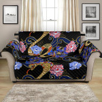 Impressive Snake In Flower Garden Design Sofa Couch Protector Cover
