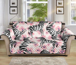 Cute Zebra Pink Flower Sofa Couch Protector Cover