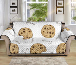 White Theme Sketch Style Cookie Sofa Couch Protector Cover