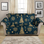 Beautiful Gold Snowflake Chirstmas Pattern Sofa Couch Protector Cover