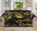 Gold Fan Flower Japanese Design Sofa Couch Protector Cover