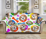Colorful Beagle Bone Design Sofa Couch Protector Cover