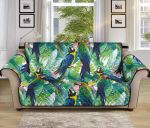 Sofa Couch Protector Cover Animal Species Parrot Exotic Flower Leaves