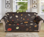 Black Theme Coffee Bean Leave Sofa Couch Protector Cover